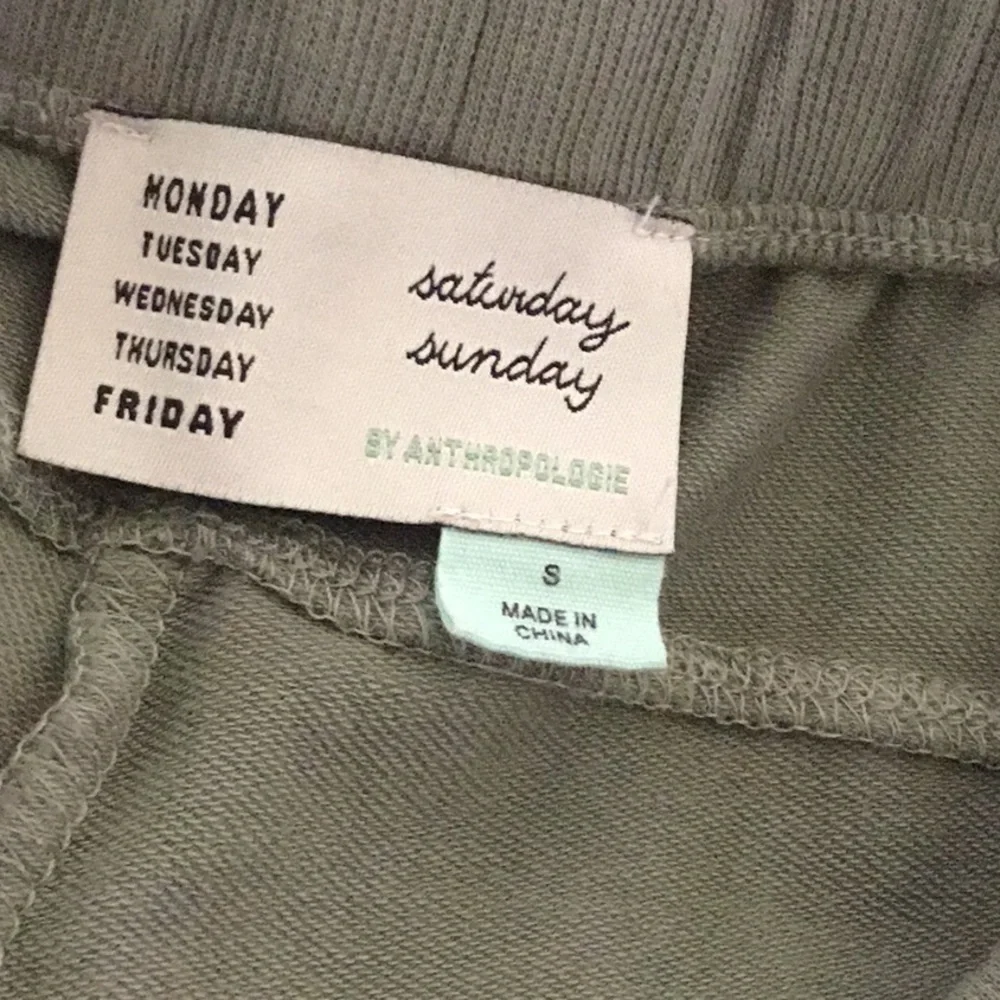 Anthropologie Saturday Sunday Green Floral Joggers - Picture 10 of 12